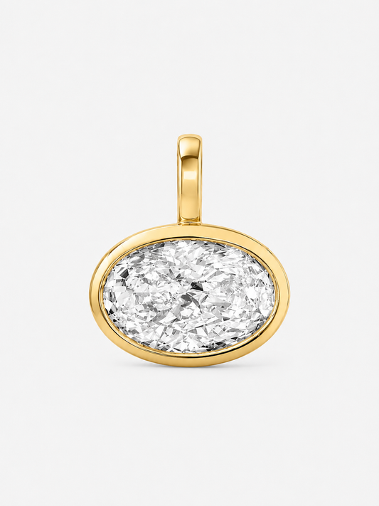 Oval Bezel Pendant Diamond