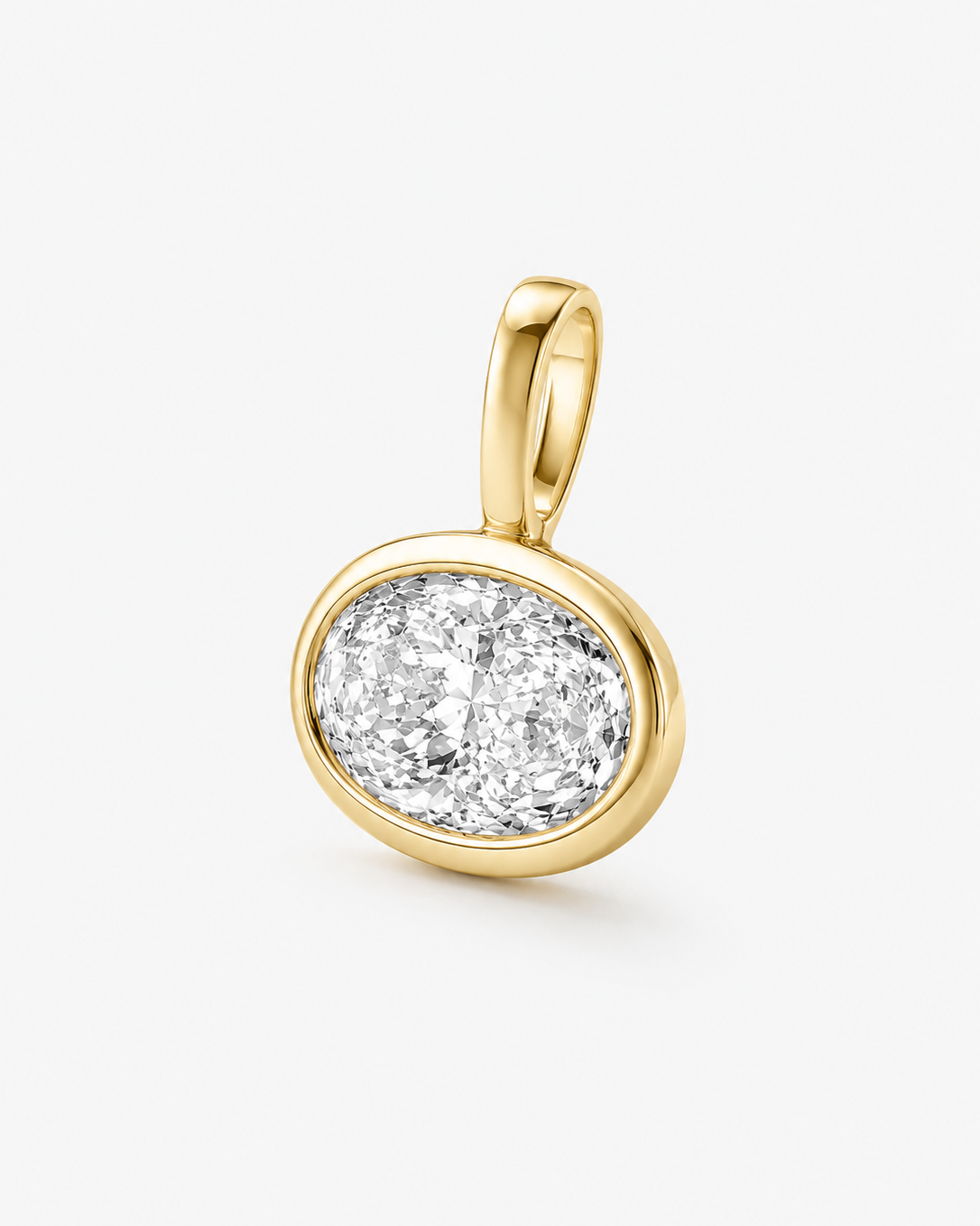 Oval Bezel Pendant Diamond