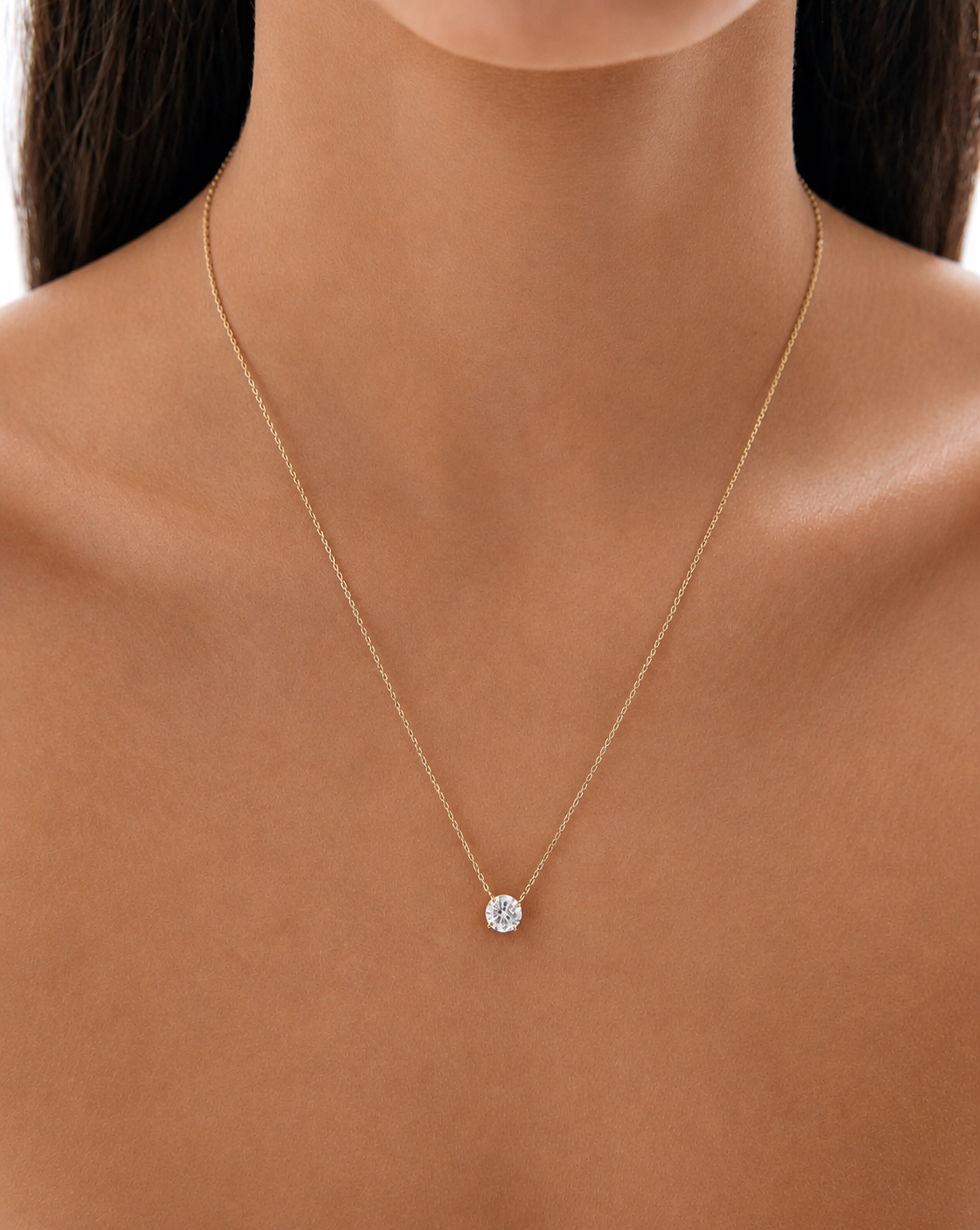 Round Lab-Grown Diamond Solitaire Pendant