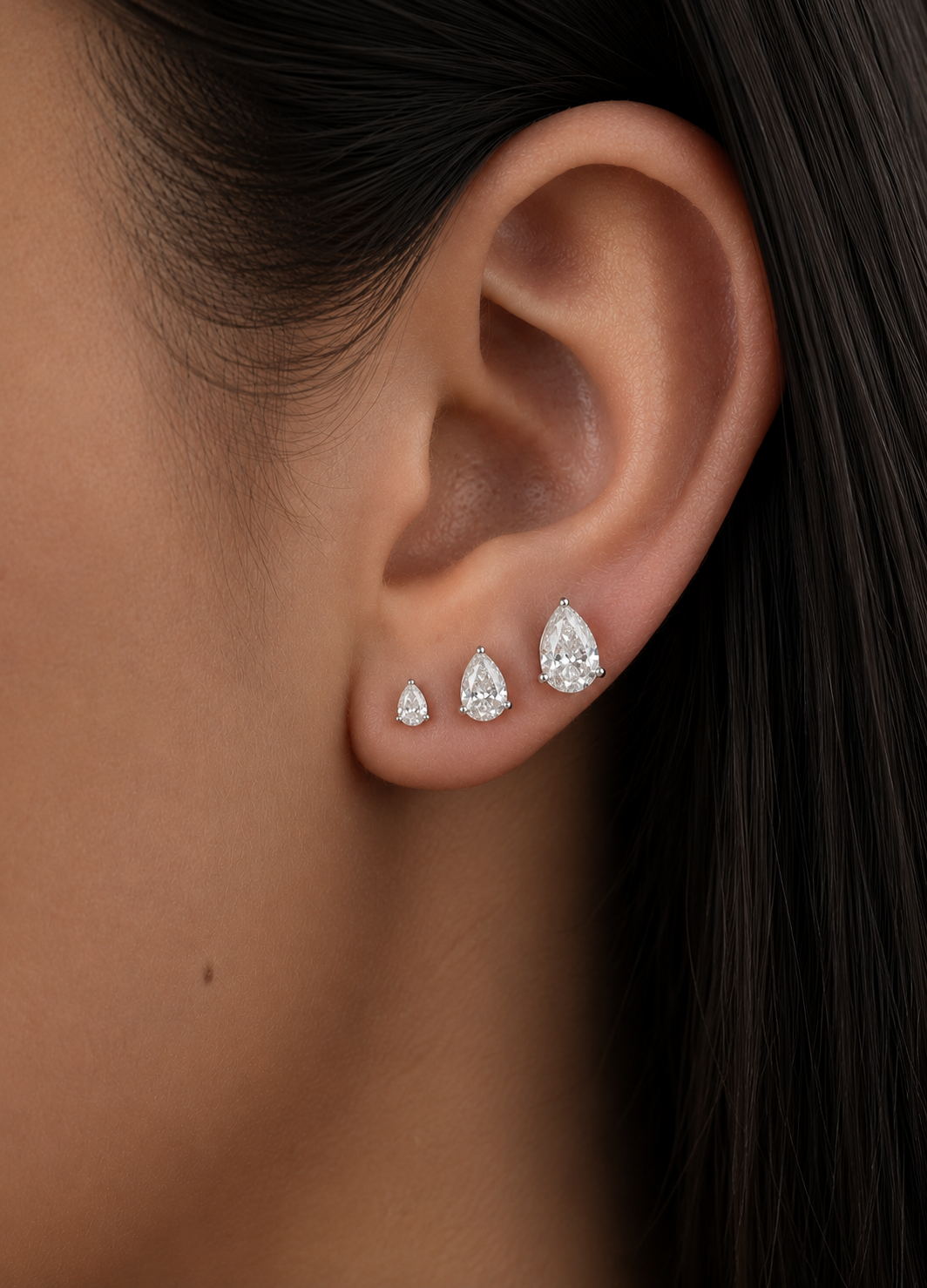 Pear Lab Diamond Studs Earrings