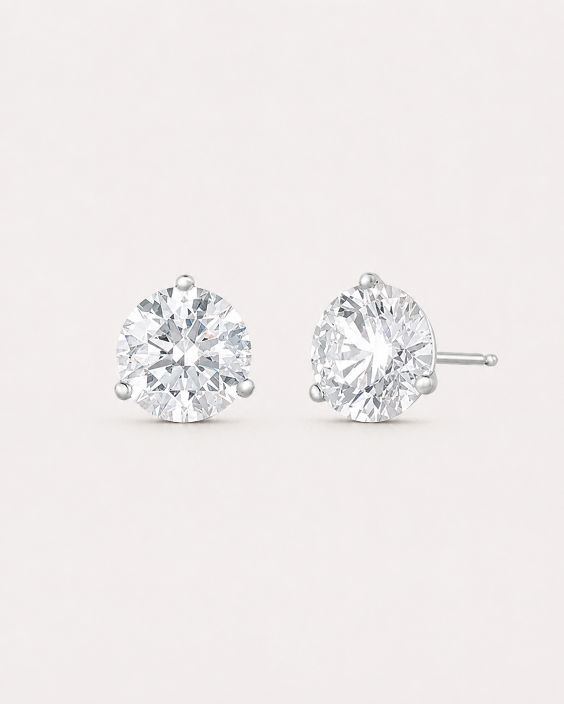 Round Lab Diamond Studs Earrings