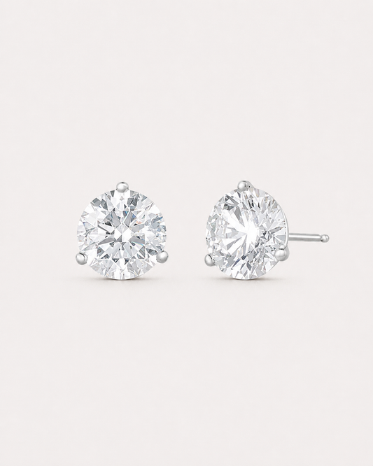 Round Lab Diamond Studs Earrings