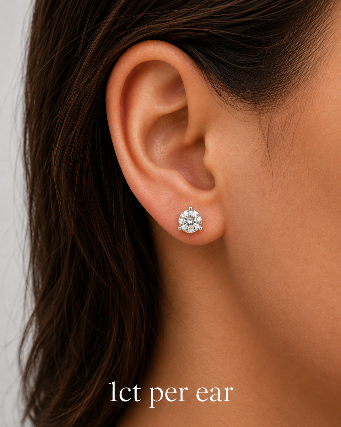 Round Lab Diamond Studs Earrings