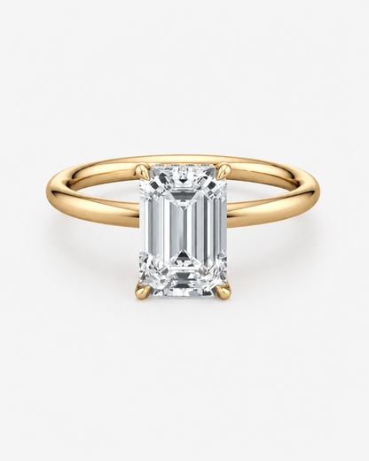 Emerald Lab Diamond Engagement Ring