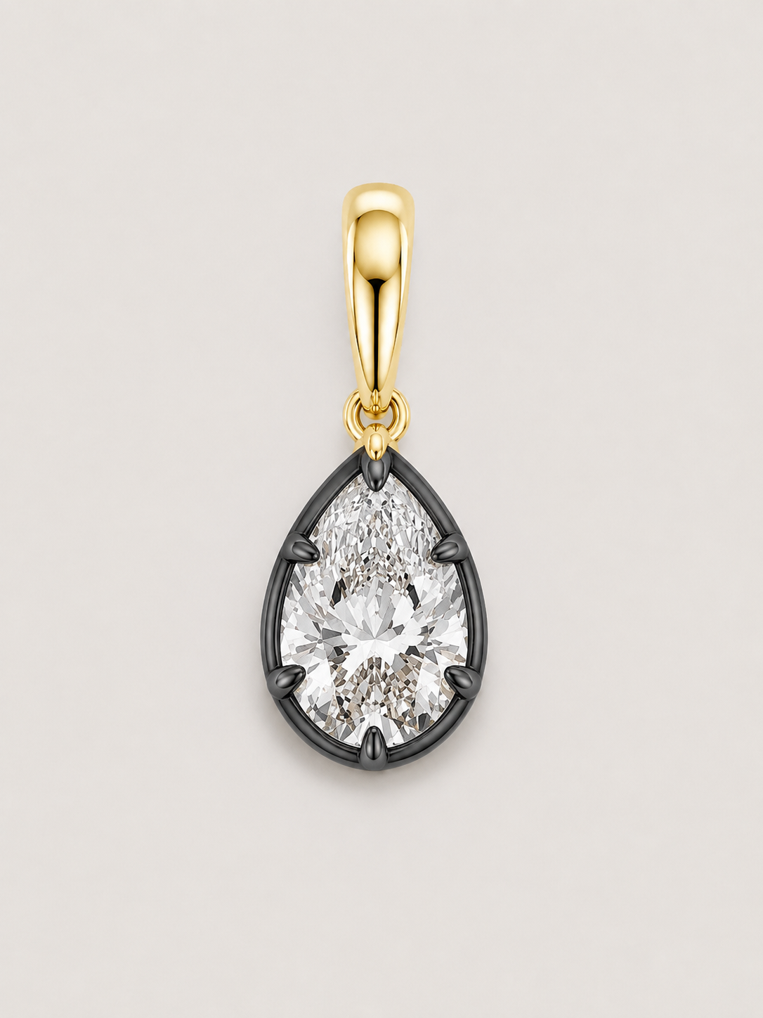 Black Rhodium Pear Pendant