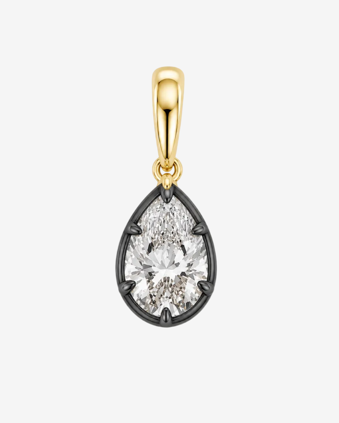 Black Rhodium Pear Pendant
