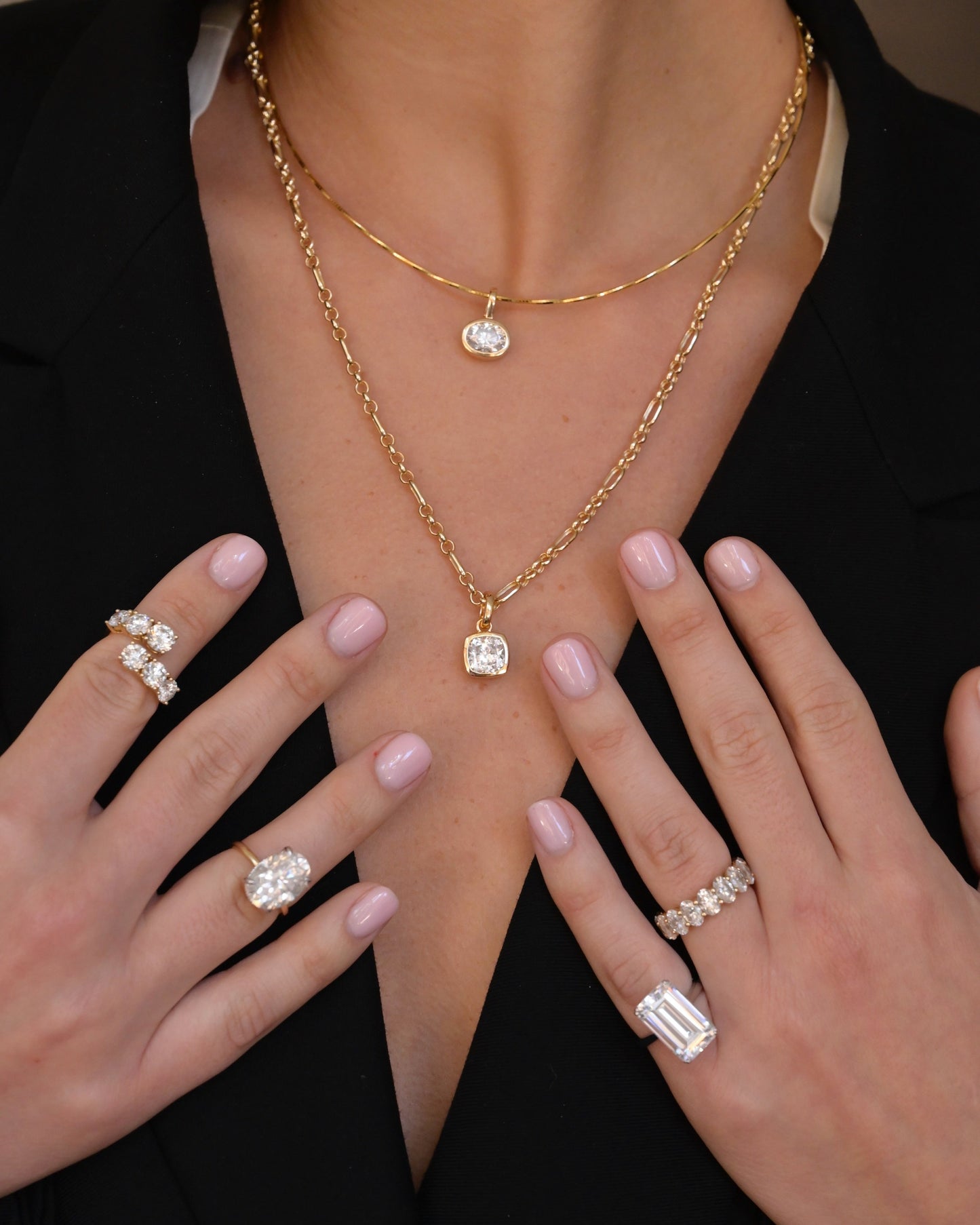 Oval Bezel Pendant Diamond