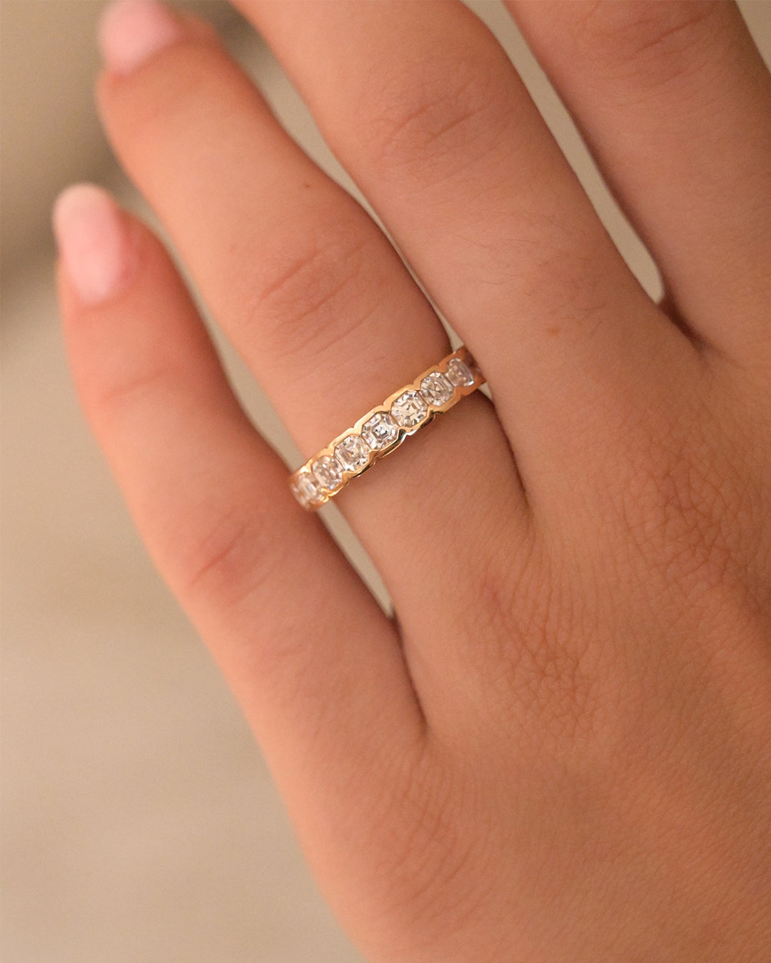 Asscher Bezel Lab Diamond Eternity Band