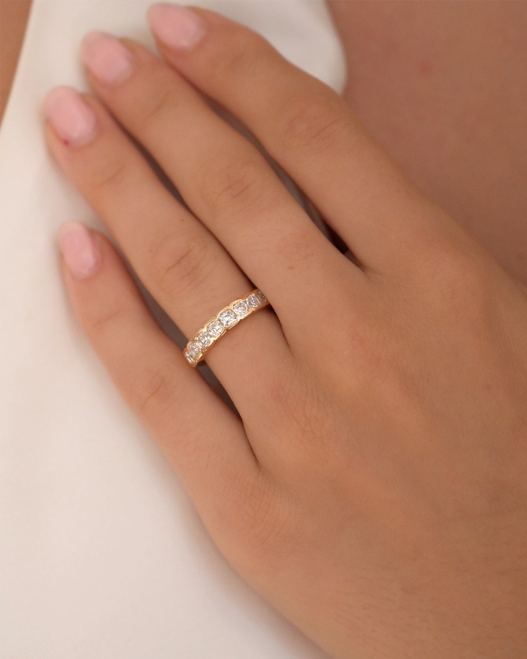 Asscher Bezel Lab Diamond Eternity Band