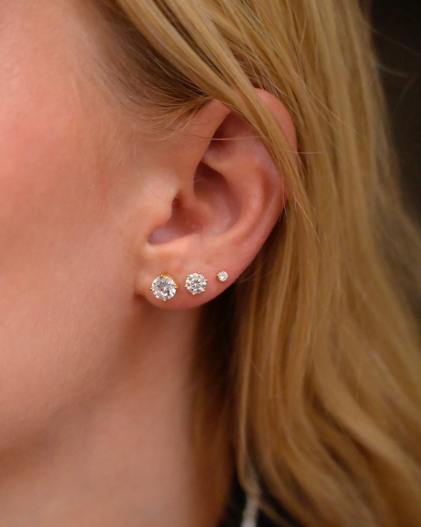 Round Lab-Grown Diamond Stud Earrings