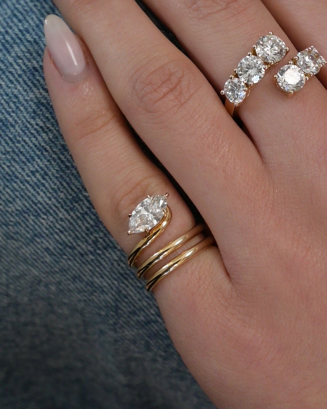 Marquise Wrap Pinky Ring