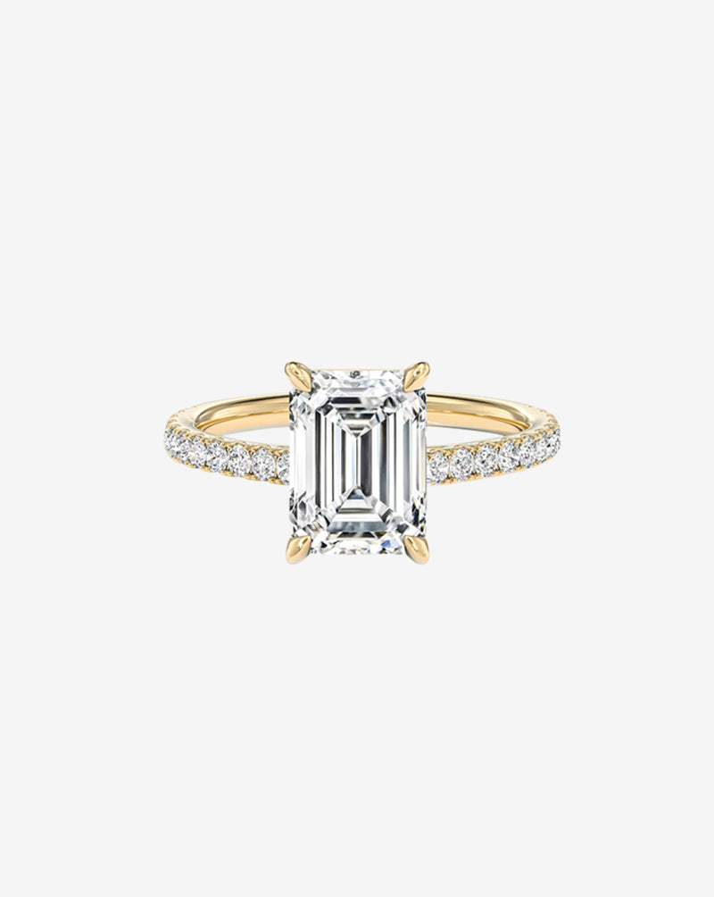 Emerald Lab-Grown Diamond Pave Engagement Ring