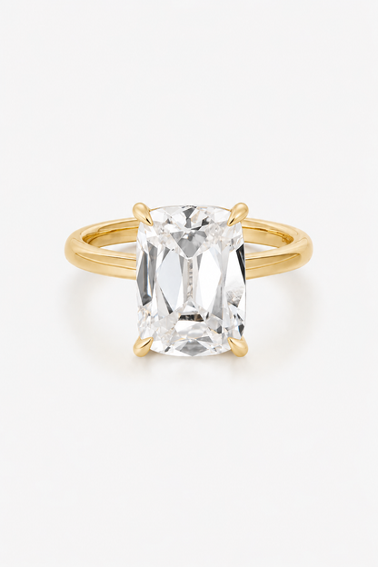 3 Carat Old Mined Cushion Antique Diamond Engagement Ring