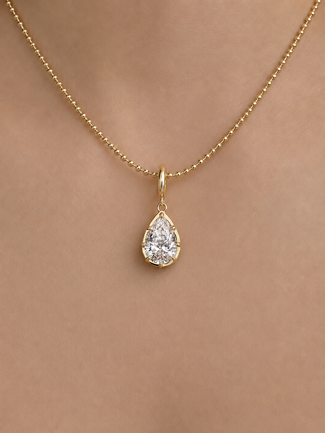 Pear Georgian Diamond Pendant