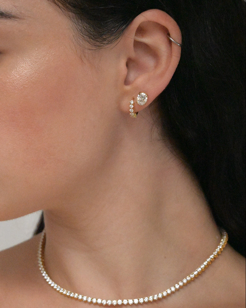 Oval Lab-Grown Diamond Stud Earrings