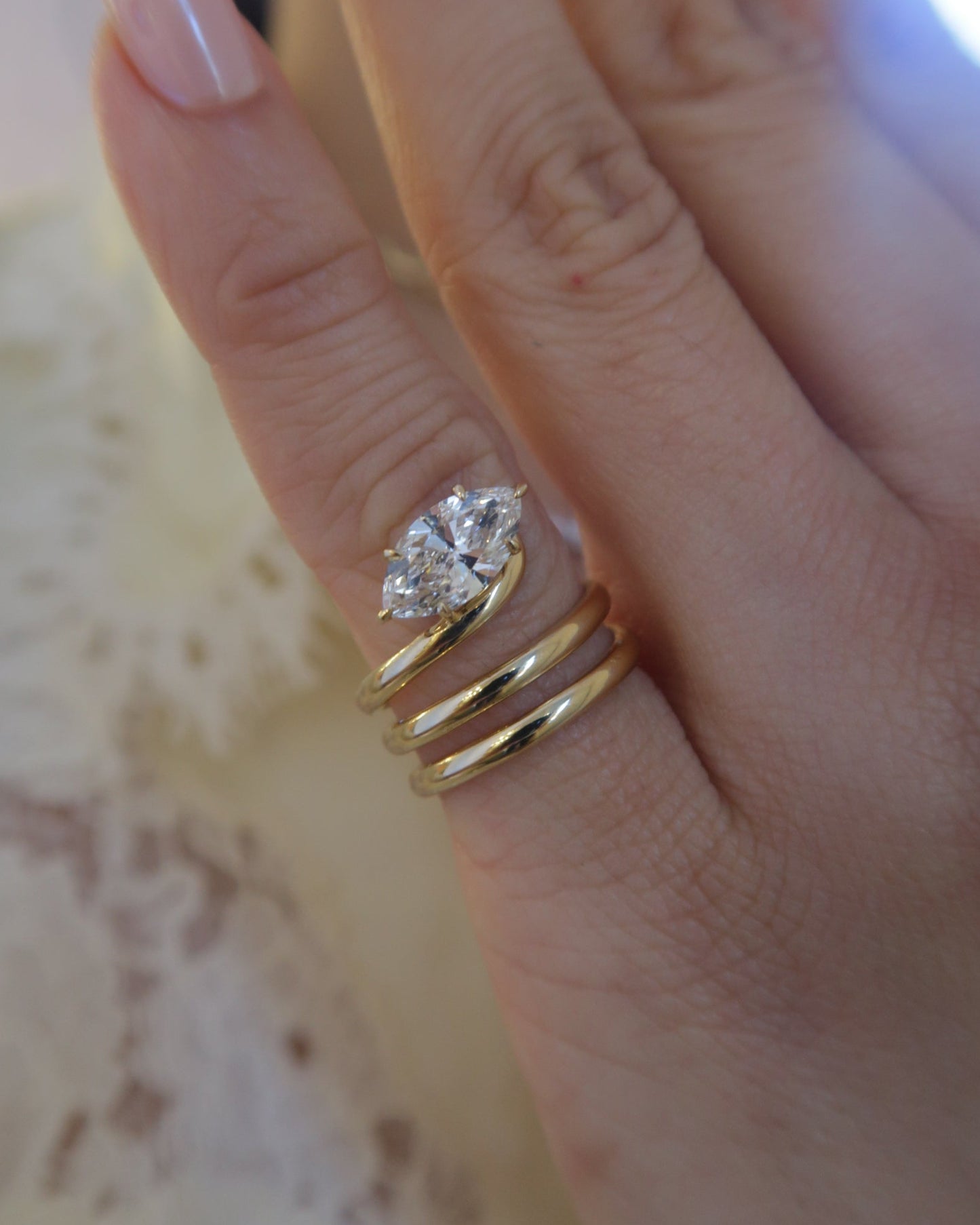 Marquise wrap pinky ring