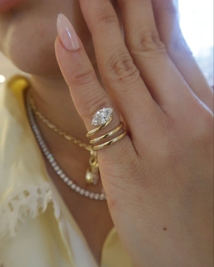 Marquise wrap pinky ring