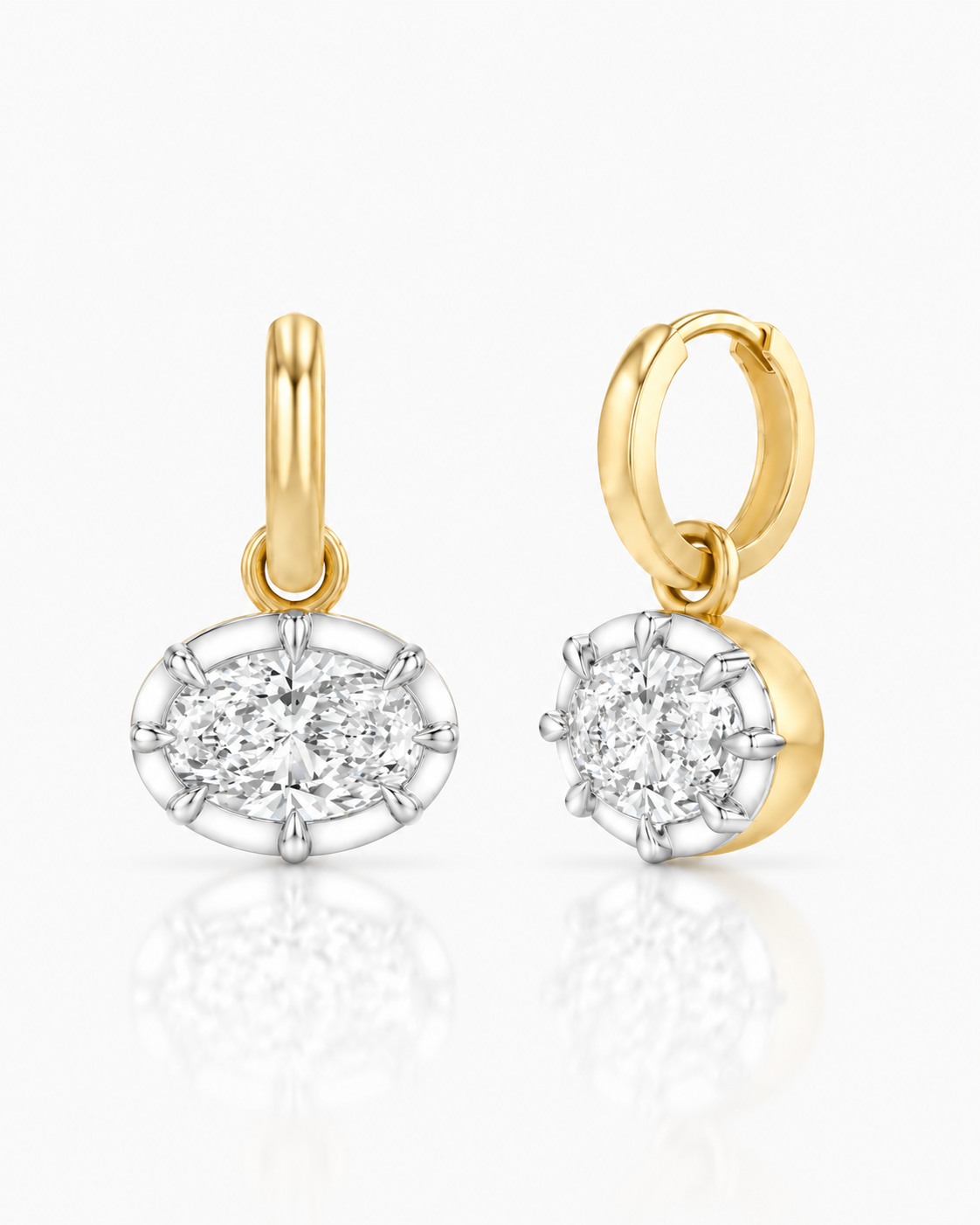 Georgian Oval Drops Earrings