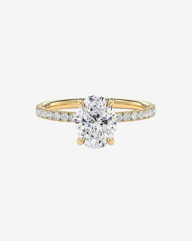 Oval Lab-Grown Diamond Pave Engagement Ring