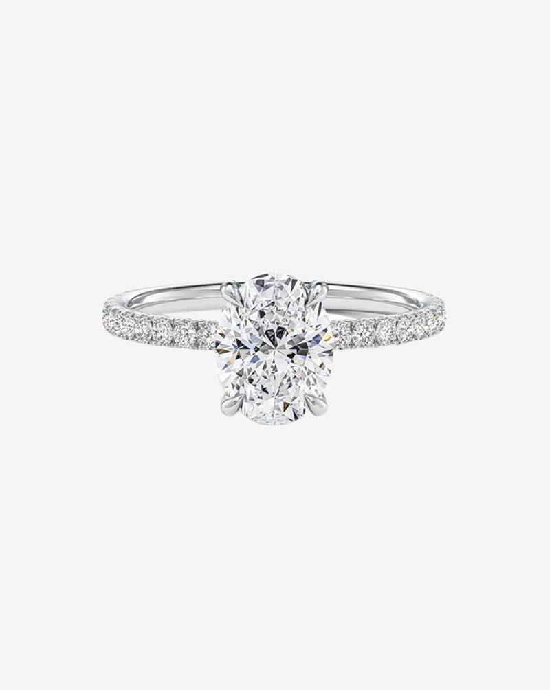 Oval Lab-Grown Diamond Pave Engagement Ring