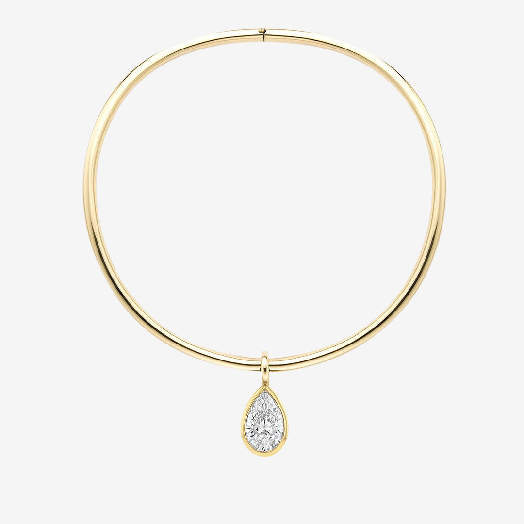 Signature Pear Bezel Diamond Pendant
