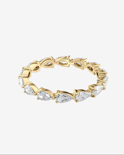 Pear east west eternity ring
