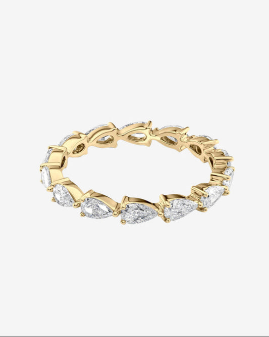 Pear east west eternity ring