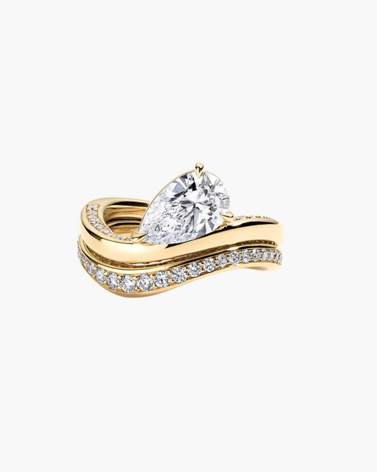 2ct Pear Wave Engagement Ring