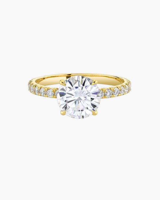 Round Pave Lab Diamond Engagement Ring