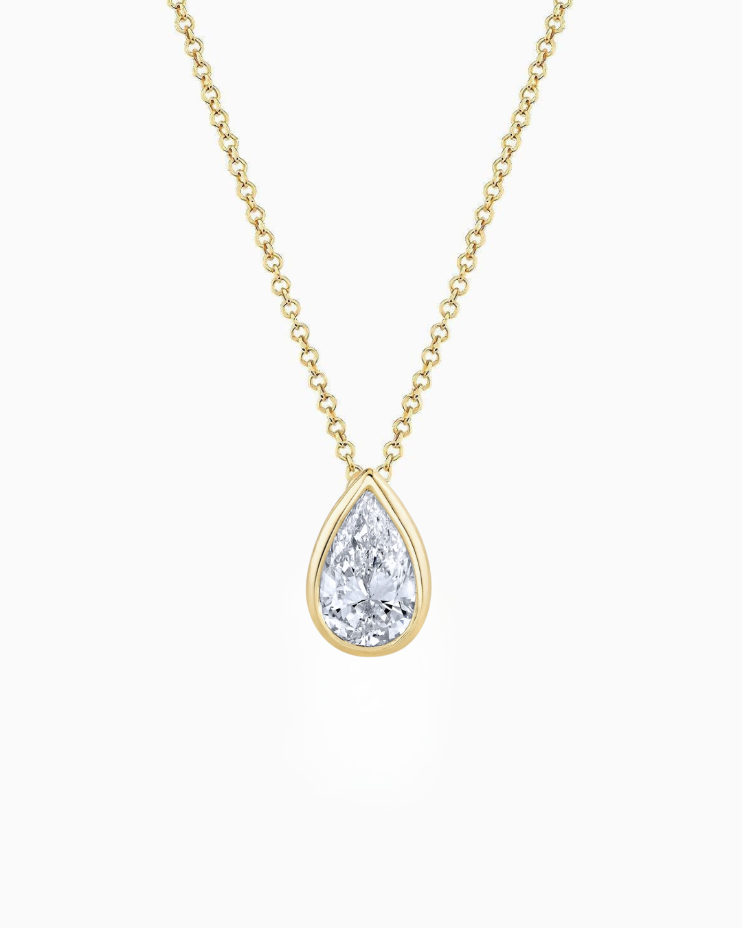 Pear Bezel Necklace