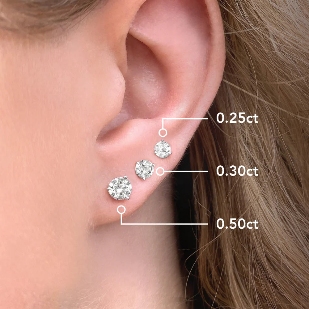 Round Lab-Grown Diamond Stud Earrings