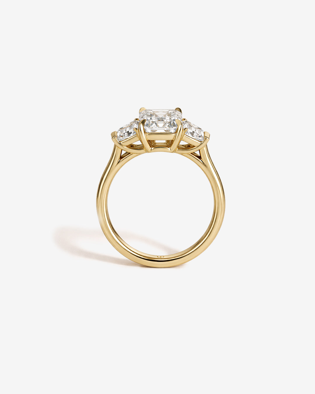 Emerald Trapezoid Trilogy Engagement Ring 4 carat