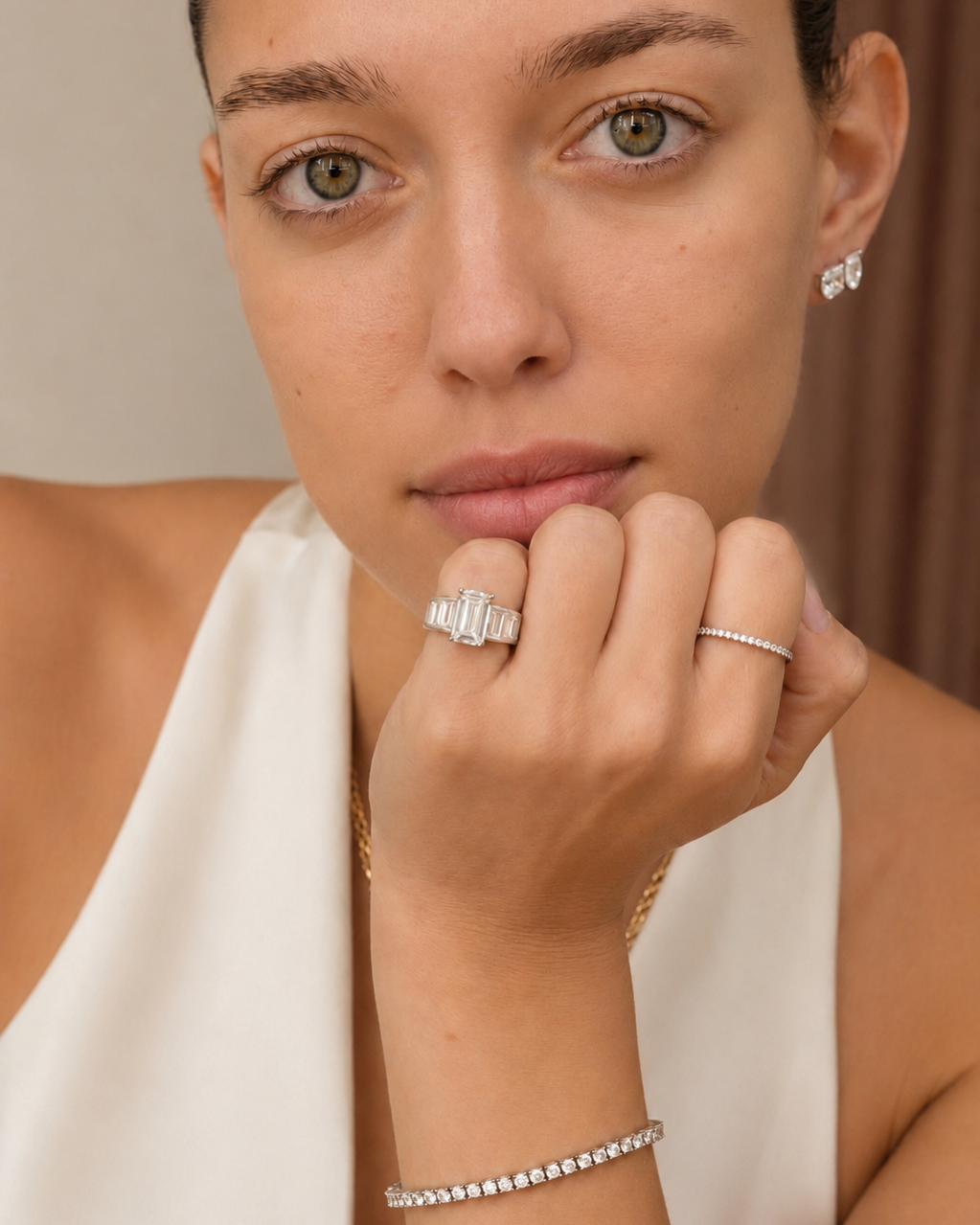Emerald Cut with Baguette Channel Engagement Ring 2CT