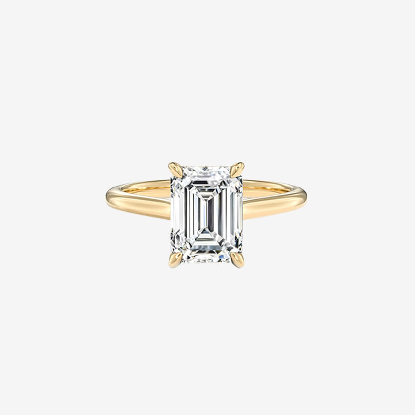 Emerald Lab Diamond Engagement Ring