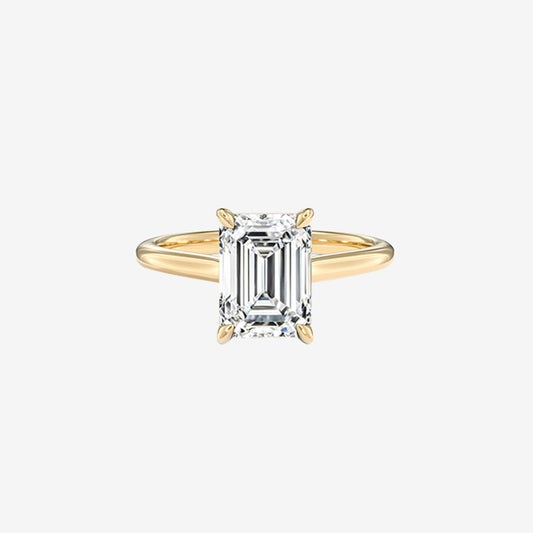 Emerald Lab Diamond Engagement Ring