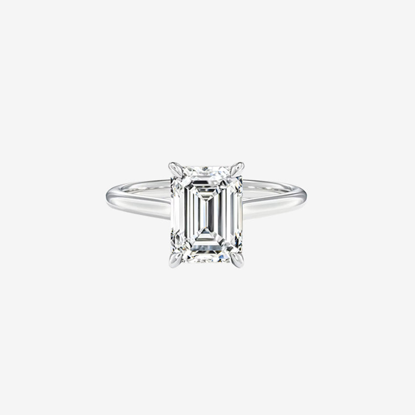 Emerald Lab Diamond Engagement Ring