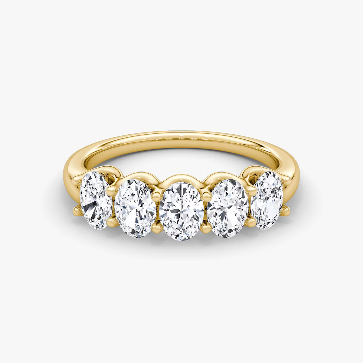 Oval Lab Grown Five Stone Diamond Ring - 2.00 Carat