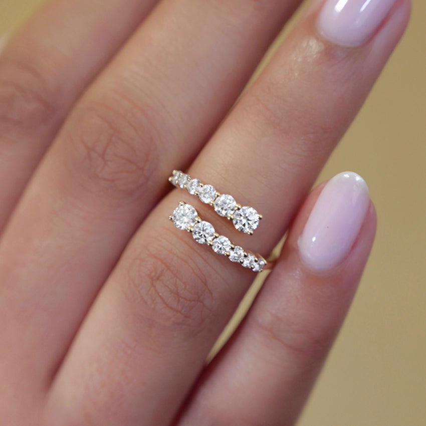 Graduated Diamond Wrap Ring