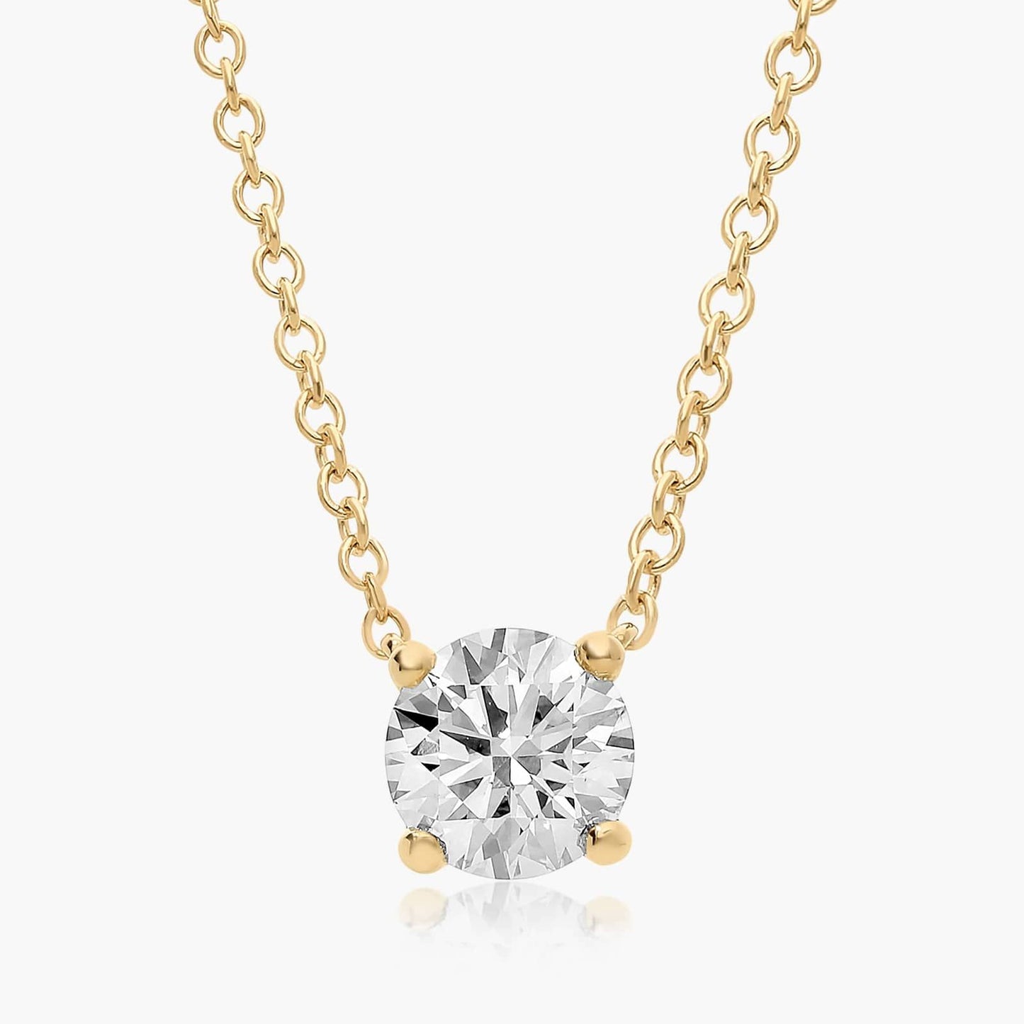 Solitaire Round Diamond Necklace