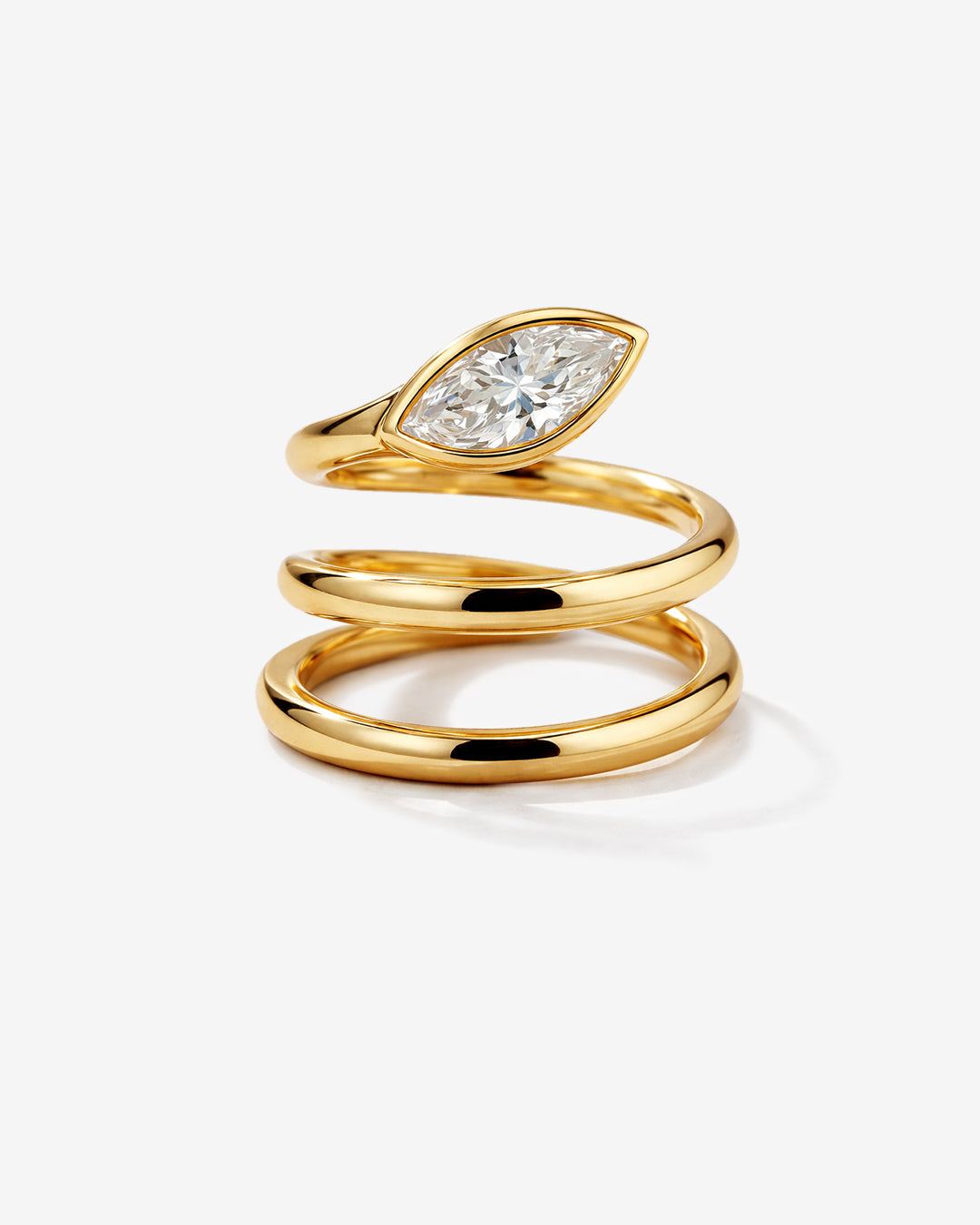 Marquise serpent wrap ring 1.2CT