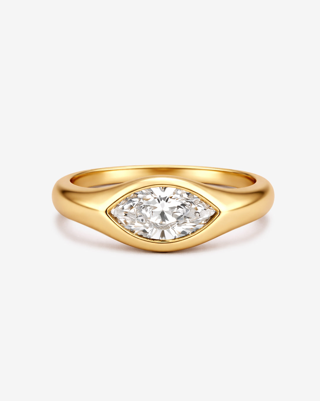 Marquise diamond signet ring 1.5CT