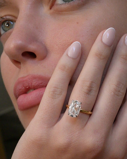 Old Mined Cushion Antique Diamond Engagement Ring