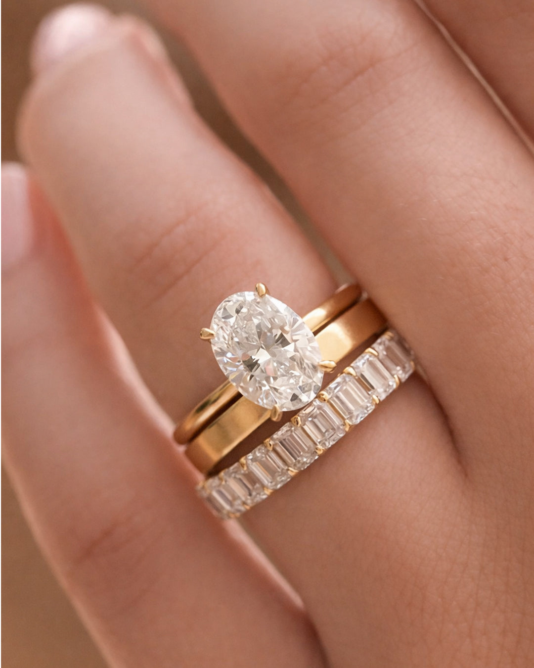 Emerald Lab Diamond Eternity Band