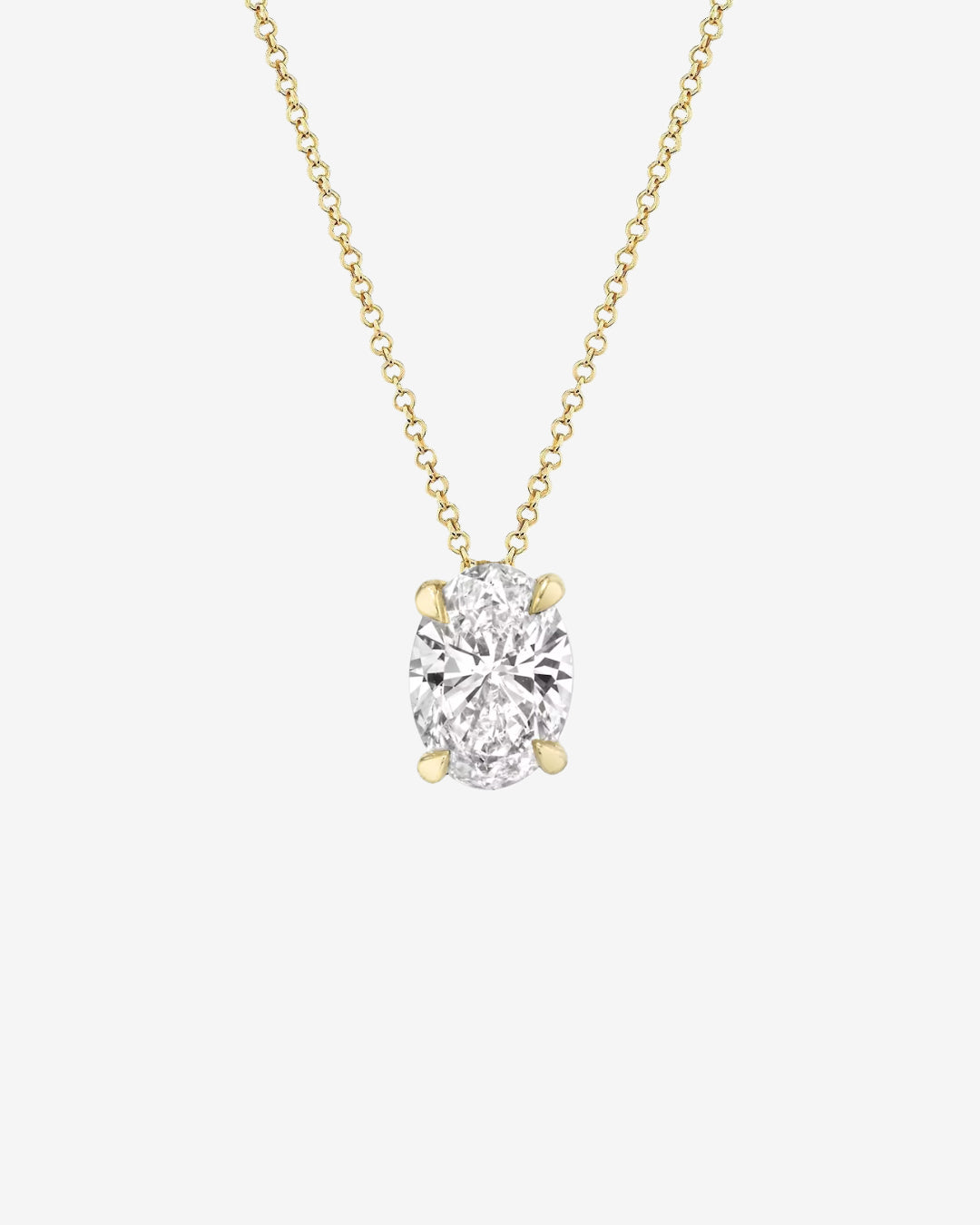 Oval Lab-Grown Diamond Solitaire Pendant Necklace