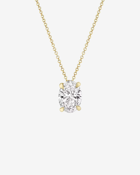 Oval Lab-Grown Diamond Solitaire Pendant Necklace
