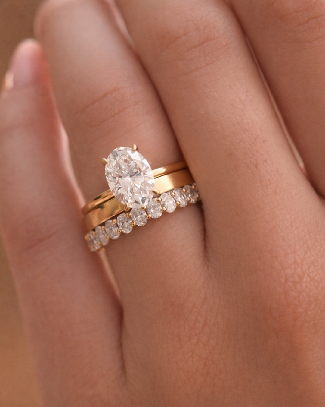 Oval Lab Diamond Wedding Ring - 1.00 Carat