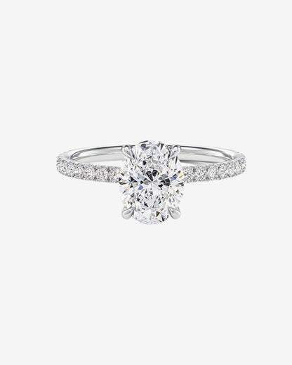 Oval Pave Lab Diamond Engagement Ring
