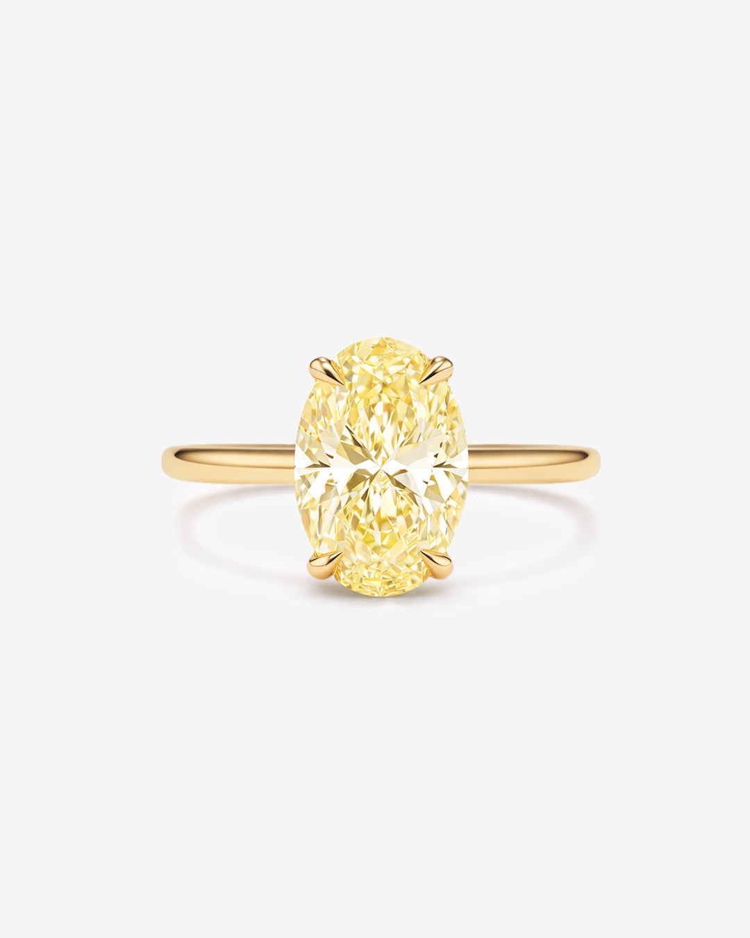 Oval Yellow Lab Diamond Engagement Ring 3 Carat
