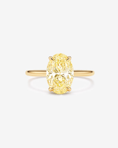 Oval Yellow Lab Diamond Engagement Ring 3 Carat