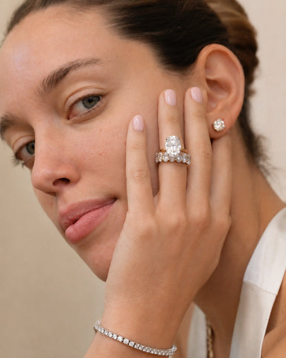 Oval Lab Diamond Engagement Ring 4 Carat